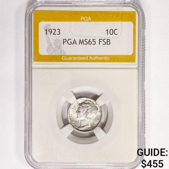 1923 Mercury Silver Dime PGA MS65 FSB