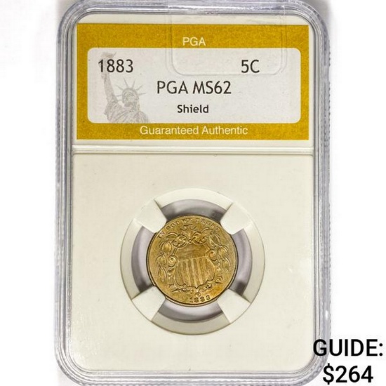 1883 Shield Nickel PGA MS62