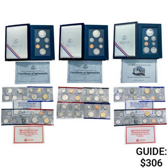 1990-2002 US Proof Mint Sets [79 Coins]