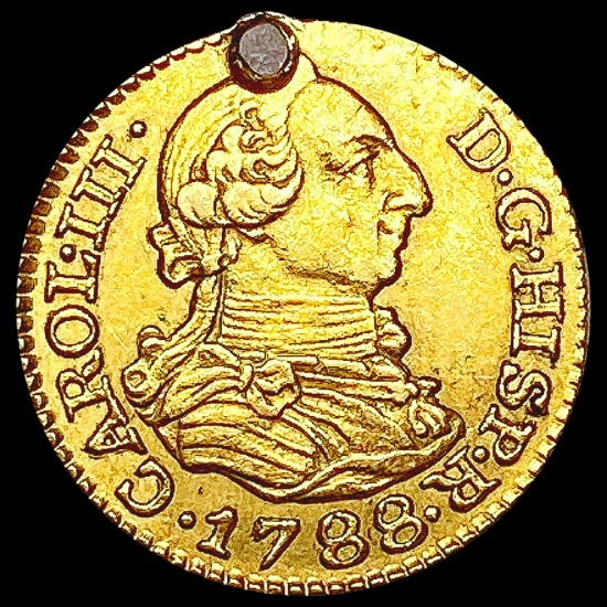 1788 Spain .0475oz Gold 1/2 Escudo HIGH GRADE