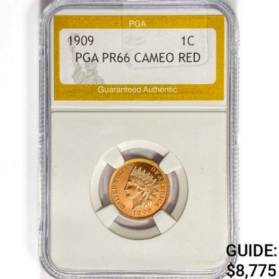 1909 Indian Head Cent PGA PR66 Cameo,RED