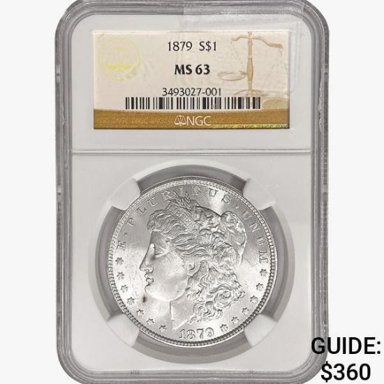 1879 Morgan Silver Dollar NGC MS63