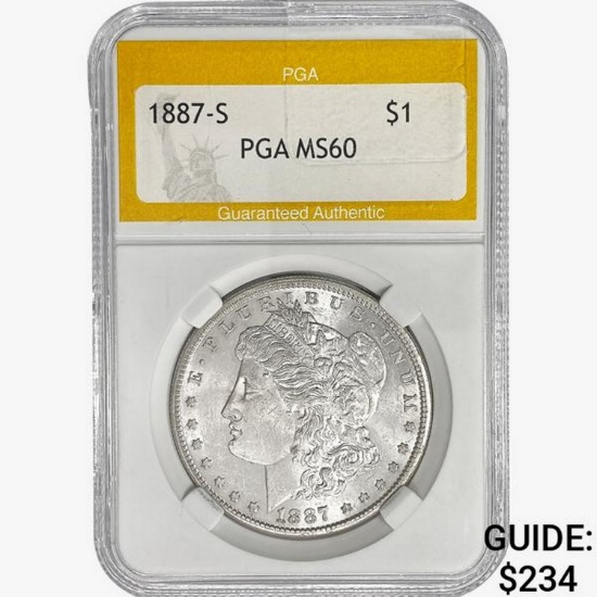 1887-S Morgan Silver Dollar PGA MS60