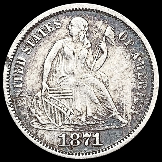 1871 Seated Liberty Dime CLOSELY UNCIRCULATED