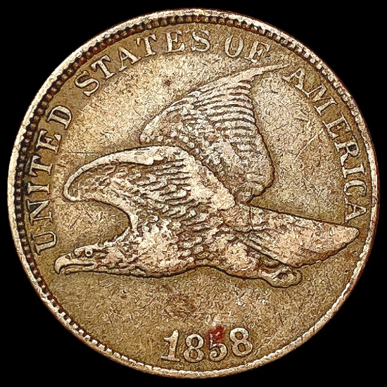 1858 Flying Eagle Cent ABOUT UNCIRCULATED