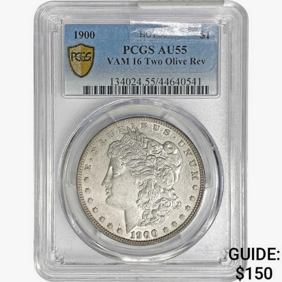 1900 Morgan Silver Dollar PCGS AU55 VAM-16 Two Oli