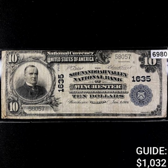 1902 Series $10 Winchester VA National Bank Note
