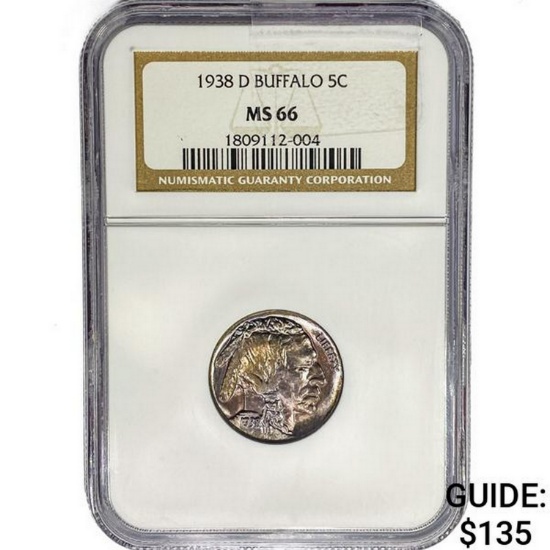 1938-D Buffalo Nickel NGC MS66