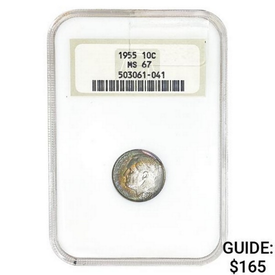 1955 Roosevelt Dime NGC MS67