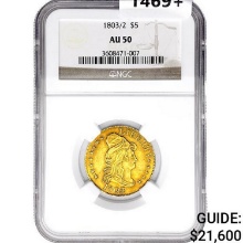 1803/2 Gold Capped Bust $5 NGC AU50