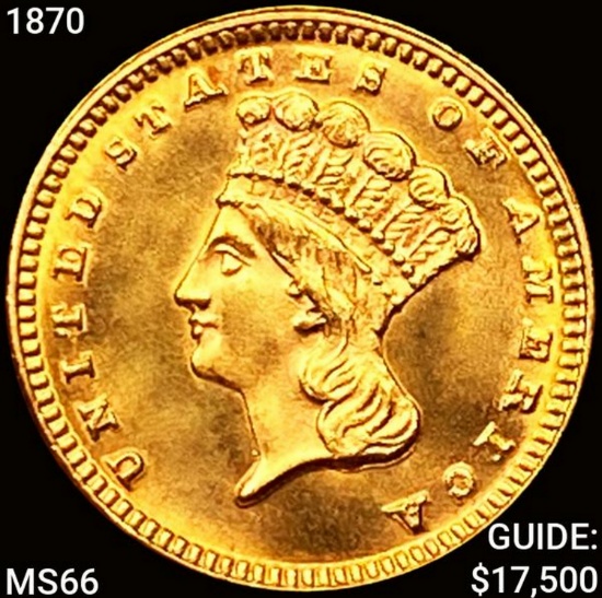 1870 Rare Gold Dollar GEM BU