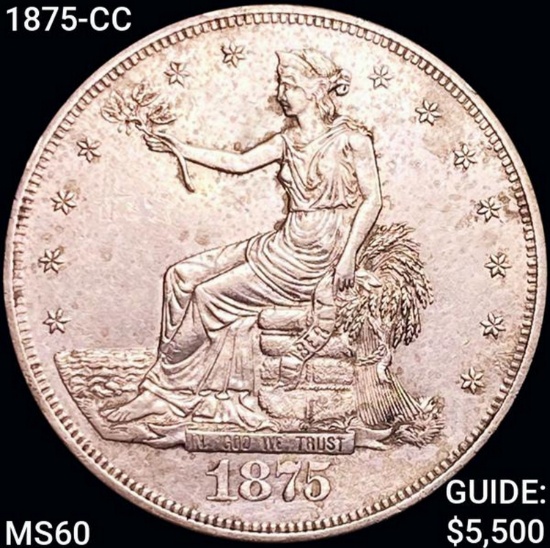 1875-CC Silver Trade Dollar UNCIRCULATED