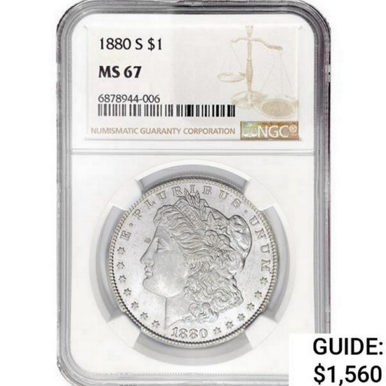 1880-S Morgan Silver Dollar NGC MS67