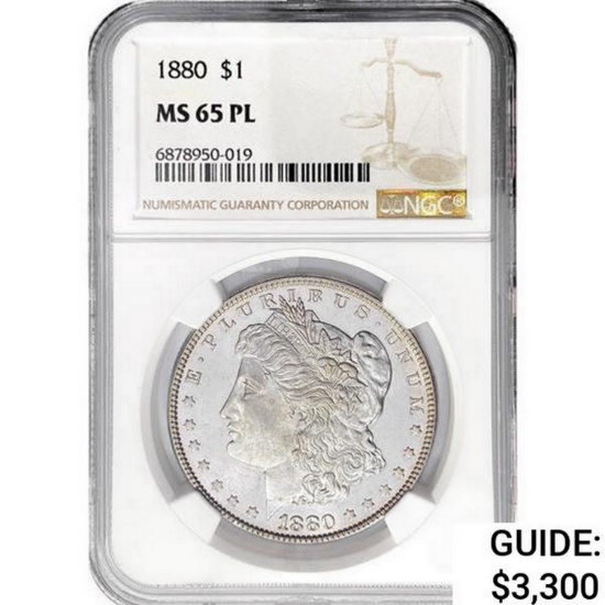 1880 Morgan Silver Dollar NGC MS65 PL