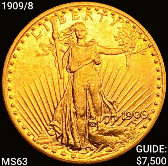 1909/8 $20 Gold Double Eagle CHOICE BU