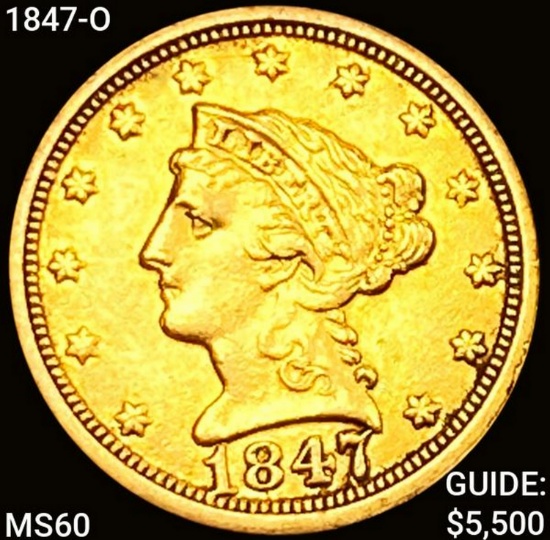 1847-O $3 Gold Piece UNCIRCULATED