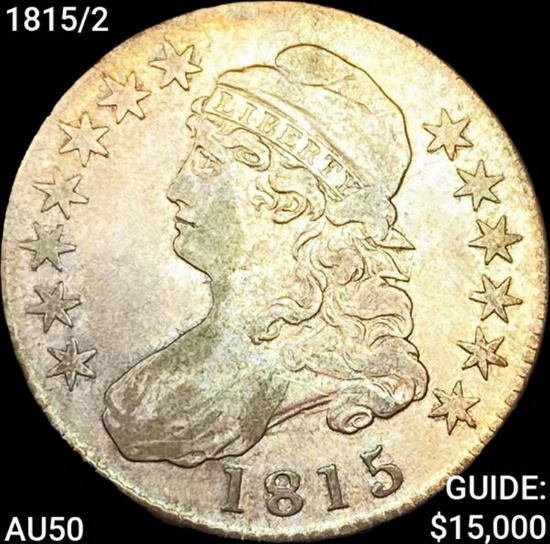 1815/2 Capped Bust Half Dollar CLOSELY UNCIRCULATE