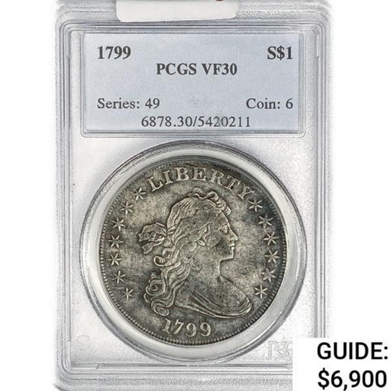 1799 Draped Bust Dollar PCGS VF30
