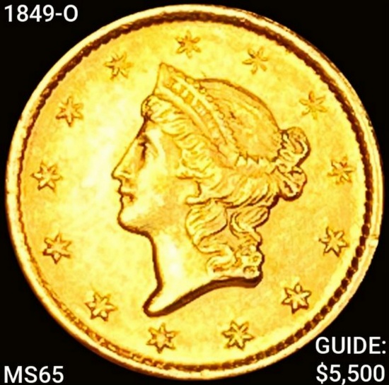 1849-O Rare Gold Dollar GEM BU