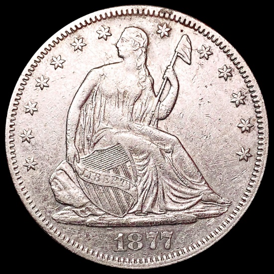 1877 Seated Liberty Half Dollar CHOICE AU