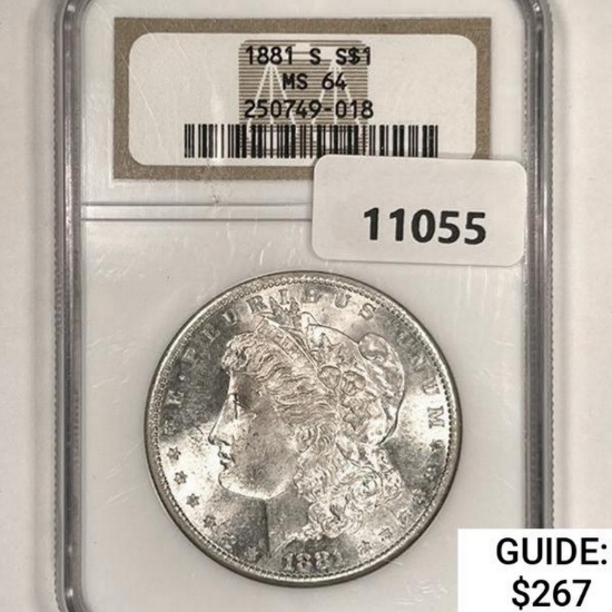 1881-S Morgan Silver Dollar NGC MS64