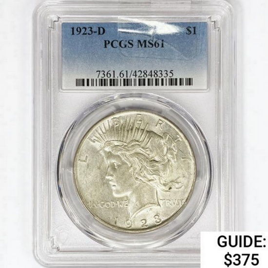 1923-D Silver Peace Dollar PCGS MS61