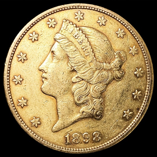 1898-S $20 Gold Double Eagle NEARLY UNCIRCULATED