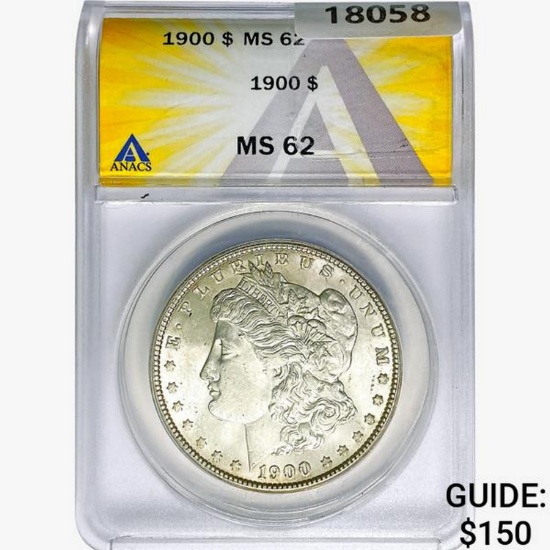 1900 Morgan Silver Dollar ANACS MS62