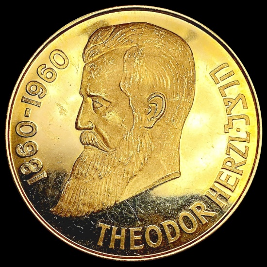 1960 Israel Herzl .463oz Gold Medal UNCIRCULATED