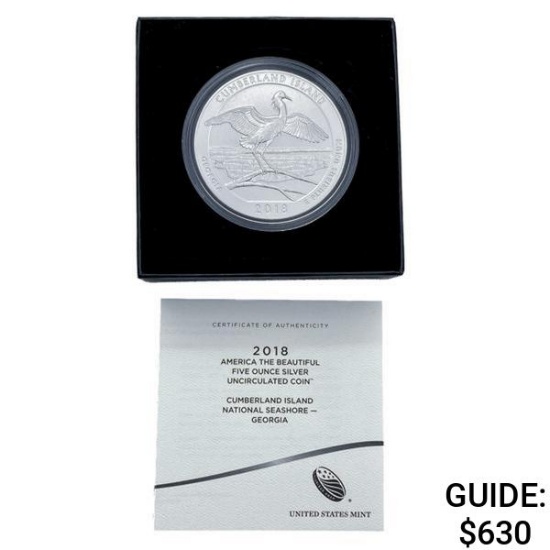 2018 Cumberland Isl. 5oz Silver Round [1 Coin]