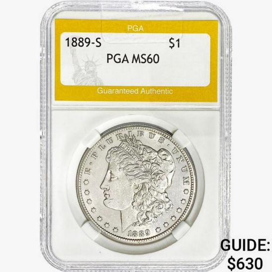 1889-S Morgan Silver Dollar PGA MS60