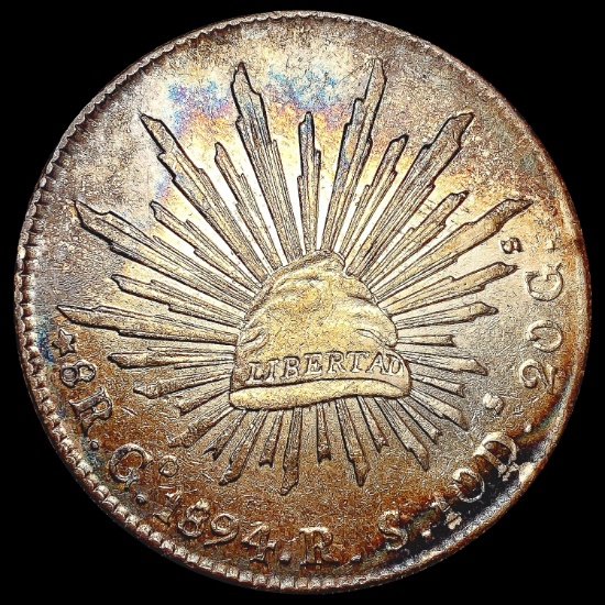 1894 Mexico Silver 8 Reales CLOSELY UNCIRCULATED