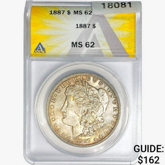 1887 Morgan Silver Dollar ANACS MS62