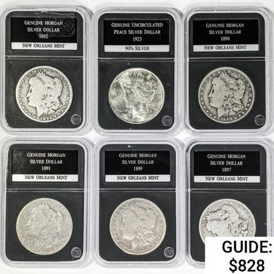 [6] Silver Dollars PCS Genuine 1892-1923
