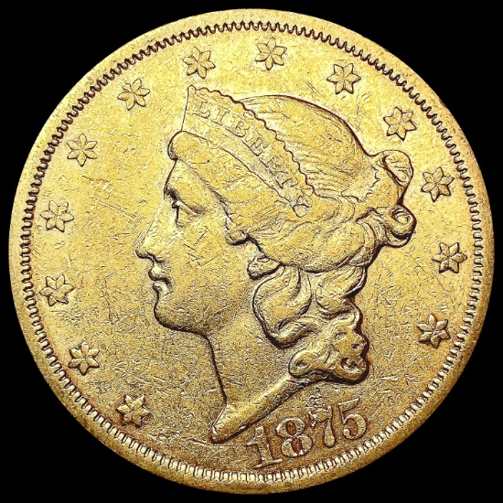 1875-S $20 Gold Double Eagle NEARLY UNCIRCULATED