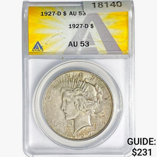 1927-D Silver Peace Dollar ANACS AU53