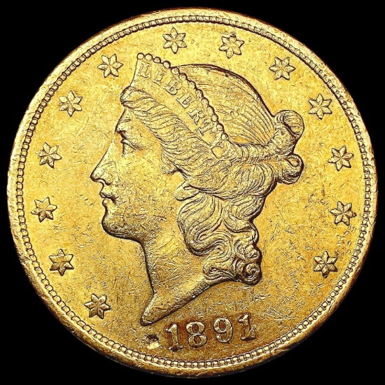 1891-S $20 Gold Double Eagle CLOSELY UNCIRCULATED
