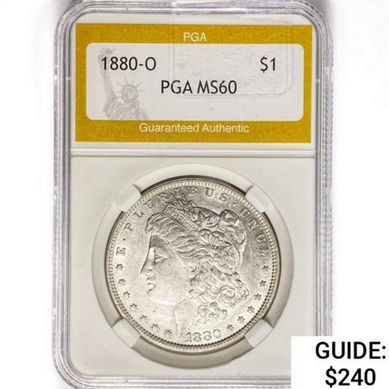 1880-O Morgan Silver Dollar PGA MS60