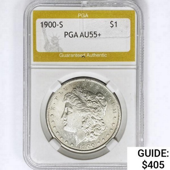 1900-S Morgan Silver Dollar PGA AU55+