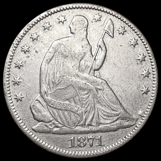 1871-S Seated Liberty Half Dollar NEARLY UNCIRCULA