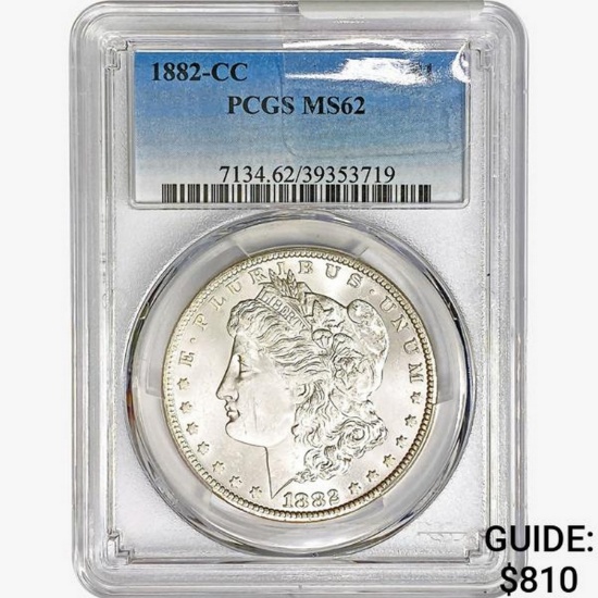 1882-CC Morgan Silver Dollar PCGS MS62