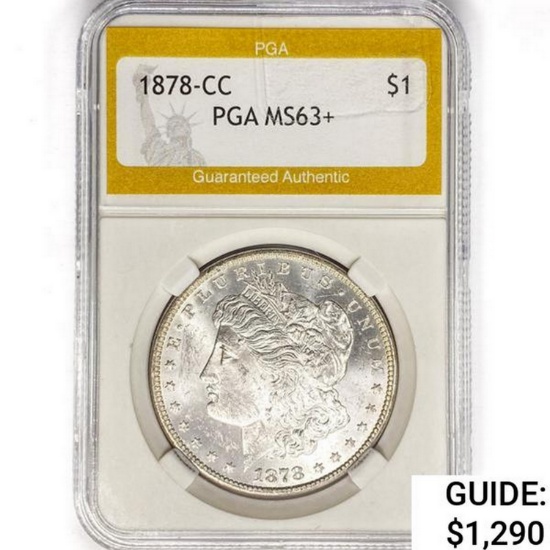 1878-CC Morgan Silver Dollar PGA MS63+