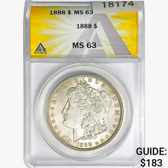 1888 Morgan Silver Dollar ANACS MS63