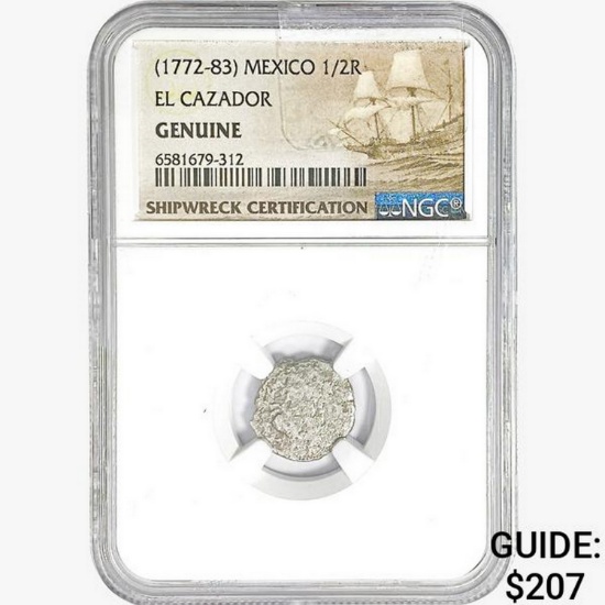 1772-83 Mexico 1/2 Reales El Cazador NGC Genuine