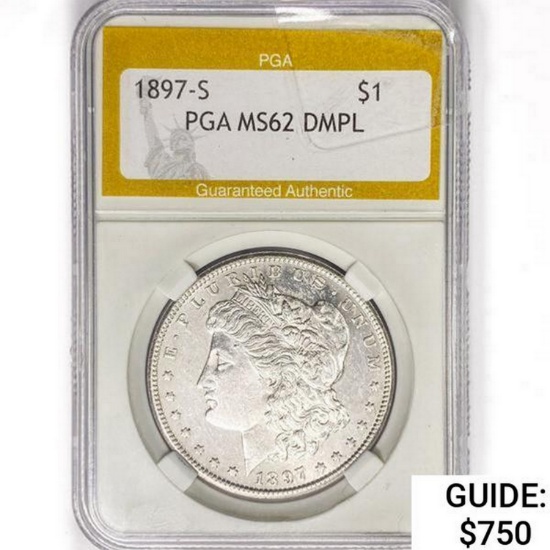 1897-S Morgan Silver Dollar PGA MS62 DMPL