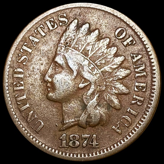 1874 Indian Head Cent LIGHTLY CIRCULATED