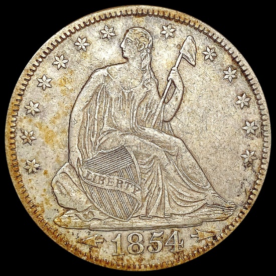 1854 Seated Liberty Half Dollar CLOSELY UNCIRCULAT