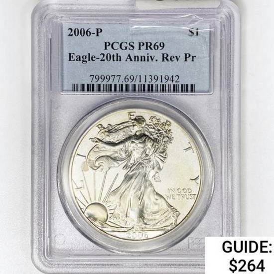 2006-P American Silver Eagle PCGS PR69 REV Pr