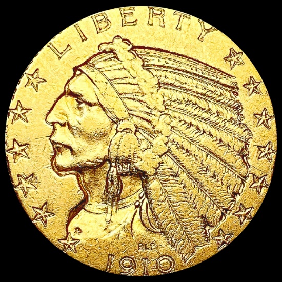 1910 $5 Gold Half Eagle CLOSELY UNCIRCULATED