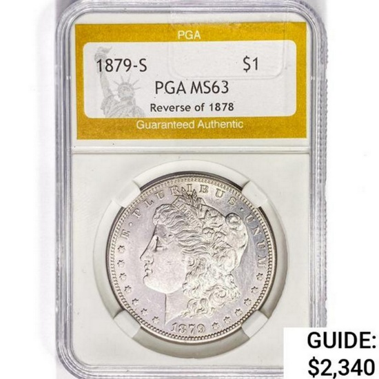 1879-S Morgan Silver Dollar PGA MS63 REV 78